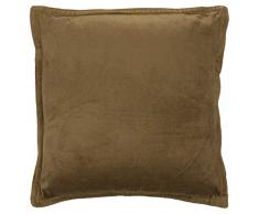Thedecofactory 381394 Coussin, Velours de Coton, Taupe, 40 x 40 x 3 cm