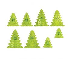 JEM 102CI012 Lot de 8 Emporte Pièces Sapin de Noël 3D, Plastique, Blanc, 15 x 2,5 x 19 cm