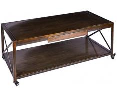 Better & Best Table canapé 1 tiroir Roues en Fer trempé, Dimensions 126 x 60 x 46 cm, Matériau : métal, Oxyde, Taille Unique