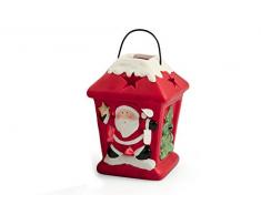 Galileo Casa NoÃ«l Lanterne, cÃ©ramique, Rouge, 8.7Â x 8.7Â x 12.5Â cm