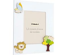 Fabula Cadre de Table laquÃ© avec Applications en Bois Naturel Â« ForÃªt marchante Â» pour Photo 13 x 18 cm Vertical, Multicolore, 13 x 18 cm