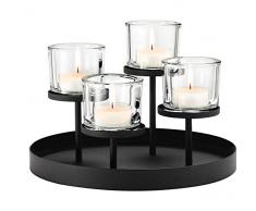 Blomus 65558 Bougeoir Nero Ã31,5x21,5 cm, Verre/Acier, Noir/Transparent, 21,5 x 31,5 x 21,5 cm