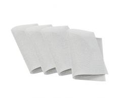 Venilia Set de table tressé FEATHER SILVER, 45 x 30 cm, 4 pcs, antidérapant résiste à la chaleur et fait, Vinyle 59099