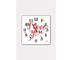 Bonamaison Horloge Murale en MDF, Multicolore, 30 x 30 cm
