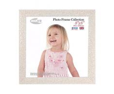 Inov8 Cadre de Miroir en mosaÃ¯que de Fabrication Britannique, Verre, crÃ¨me, 8x8 (20.32cm x 20.32cm)