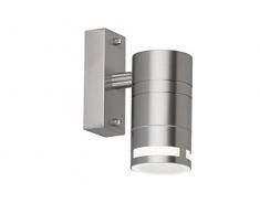 Wofi GU10 Applique murale dextérieur en acier inoxydable brossé 35 W 11 x 6 x 15 cm