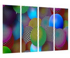 Tableau Moderne Photographique, Impression sur bois, Couleurs de décoration Cercles abstraits, boules, 131 x 62 cm, ref. 27053