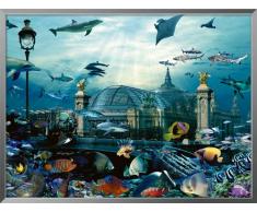 International Graphics - Affiche dâart encadrée - Patrick, Le Hec´h - Grand Palais Aquarium- 41 x 31 cm - Couleur du cadre: Mercure perlé - Serie ATHOS