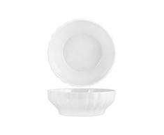 HOTELWARE Table Saladier côtes 20, Porcelaine, Blanc, 20 x 20 x 7 cm