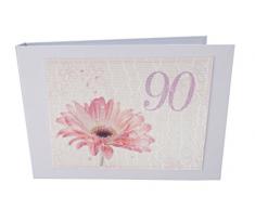 White Cotton Cards Age 228,6Â cm Gerbera Rose Design Tiny Valeur Album Photo, Blanc