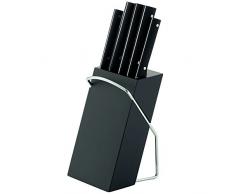 kela 11840 Bloc en Couteaux Delft 6 pièces en Bois/Acier Inoxydable Noir, 33 x 13 x 12 cm
