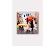 Bonamaison Horloge Murale en MDF, Multicolore, 30 x 30 cm