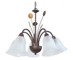 Tosel 20137 Lustre - Lustralia TÃ´le et Tube Acier Peinture Ã©poxy, verreries Sati, E14, 60 W, Marron