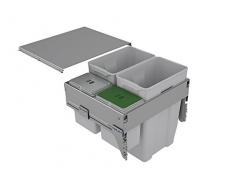 Sige Amovible Poubelle de tri sÃ©lectif, Gris, 600Â mm