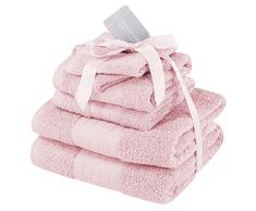 Dreamscene Lot de 6 Serviettes en Peluche 100% Coton 500 g/m² Rose