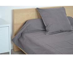 POYET MOTTE Ottoman Couvre-lit 100% Coton, Gris, 180 x 250 cm