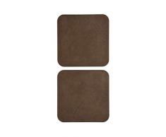 Wunschleder-Home 04A00722-00-cognac-15 cm Dessous de verre en cuir vÃ©ritable