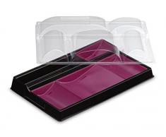 GUILLIN - SELFIPACK PR3925KNPR CARTON DE 80 Kit Plateau Repas 5 Compartiments , Plastique, Multicolore, 38,7 x 24,7 x 8 cm