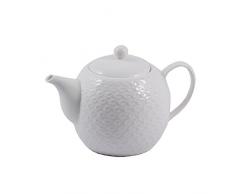 la Porcellana Momenti Filtre Tea Pot de Fleurs avec boÃ®te Cadeau, Blanc