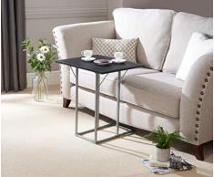 Greenhurst Table dappoint en Acier, Cadre argentÃ© et Noir, Taille Unique