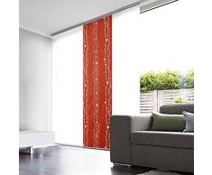 MADECOSTORE Panneau Japonais Tamisant Dévoré Vagues - Rouge - L45 x H260cm