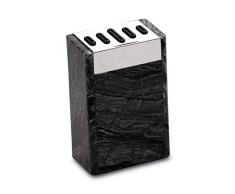 Rockingham Forge HS-05BK Bloc Vide Vertical en marbre 5 Couteaux Noir