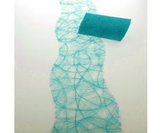 HKT Home Deco Sizoweb Chemin de Table Coupe ondulée Turquoise env. 12,5 cm Rouleau 25 m 64 W 020 de r