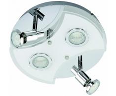 Briloner Leuchten 3528-048 plafonnier, Spots, Lampe Salon, Applique LED, Métal, GU10, 3 W, Chrome