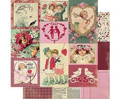 PAPIER AUTHENTIQUE, papier calendrier LLC 12 Février, images de février, taille unique