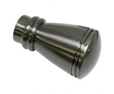 GARDINIA Embouts pour tringle Ã rideau, 2 embouts Siro, SÃ©rie Chicago, MÃ©tal, Couleur: Titanium, DiamÃ¨tre: 20 mm