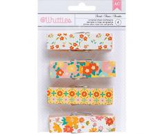 American Crafts Whittles Pinces Ã Linge en BoisÂ âÂ Motif Floral