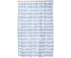 Kleine Wolke Textilgesellschaft 5289754305 Stripy Rideau de douche Plastique Bleu 200,00 x 180,00 cm