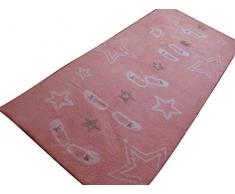 Aratextil étapes de Danse Tapis Enfant, Coton, Rose, 90 x 200 cm