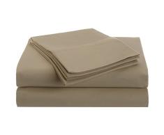 Superior 1500Â Series Massif Poche Profonde Super Doux et rÃ©sistant Ã Rides, Parure de lit 100% Microfibre brossÃ©, Marron Clair, Californie King Size, 4Â piÃ¨ces