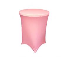 La Housse de Round High Spandex en Lin pour Cocktail Highboy Table, LumiÃ¨re Rose, 71.2 x 91.44 x 0.4 cm