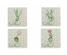 Villa dEste Home Tivoli Toile Pop Art 3D Cactus, Bois + métal, Multicolore