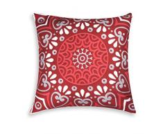 Excelsa Mandala Coussin décoratif en Coton et ouate Rouge 45 x 45 cm
