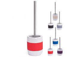 MSV Moorea 5cl Porte-Brosse et Brosse WC en céramique Rouge