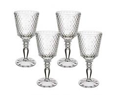 Villeroy&Boch 11-7319-8110 Villeroy & Boch-Boston Flare Lot de 4 verres Ã vin rouge en cristal avec motif de losange extravagant, grande surface de rangement, passe au lave-vaisselle