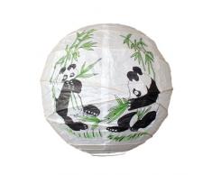 Lighting Web Lanterne en Papier Ã cerclage irrÃ©gulier Motif Panda Bambou 35,6 cm