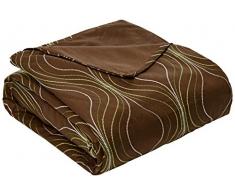 DiLetto Casa Housse de Couette en Satin de Coton 200Â Fils Motif Vagues Marron 200 x 220 + 20Â cm