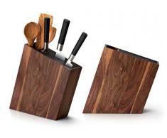 Continenta C4251 Bloc Ã couteaux avec insert flexible et porte-ustensiles en noyer