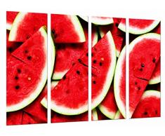 Tableau Moderne Photographique, Impression sur bois, Pastèque en tranches, fruits, 131 x 62 cm, ref. 26739