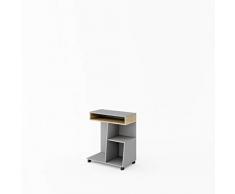 ESF MT-07 conteneur de bureau MDF (Panneau de Fibres de Bois à densité Moyenne), recouverts dun Papier décor imprégné de résine mélamine, Finition Clair, chêne et Gris foncé, Taille unique