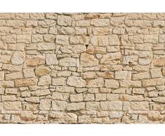 Papier Peint dÃ©co trompe loeil PIERRES BEIGES 6 x 2,70 m | DÃ©co murale XXL QualitÃ© HD Scenolia