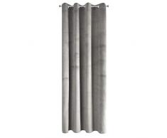 Eurofirany Pierre Rideau en Velours à Åillets Velvet, Gris argenté, 140X250cm