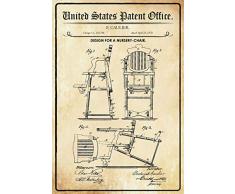 Schatzmix Patent Design Plaque mÃ©tallique dÃ©corative en tÃ´le pour Chaise de bÃ©bÃ© Multicolore 20 x 30 cm