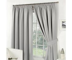 Dreamscene Rideaux plissÃ©s 116,8Â x 137,2Â cm, Polyester, Tissu occultant, Argent, 116,8Â cm de Large x 137,2Â cm de Hauteur