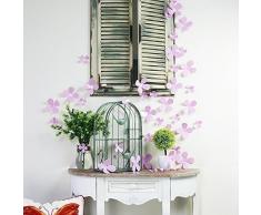 Walplus Rose 3D Fleurs Autocollant Mural Amovible Autocollant Art Mural Décalques Vinyle Maison Décoration DIY Vivant Chambre Bureau Décoration Papier Peint Chambre DEnfants Cadeau,9 X 9 CM