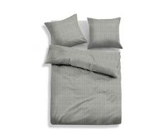 TOM TAILOR 0849915 Parure de lit en Flanelle mÃ©langÃ© avec taie doreiller (Coton 60 % recyclÃ©) 1 Housse de Couette 135 x 200 cm + 1 taie doreiller 80 x 80 cm Gris